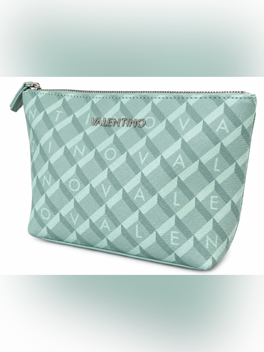 Mario Valentino Barrio Mint Green Geometric Monogram Cosmetic Case